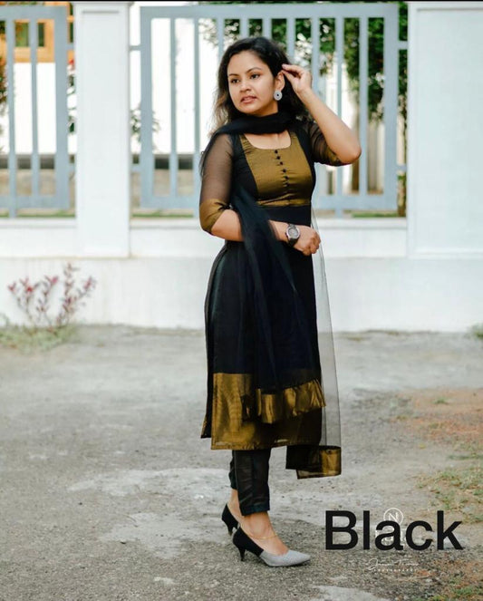 Premium Jacquard Chiffon Kurti With Lagging Pant Sets